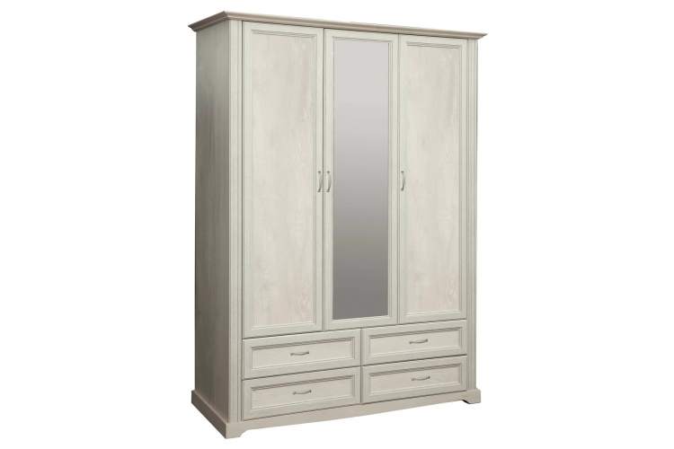 Шкаф для одежды 32.02 "Сохо" Бетон пайн белый / Masa Decor бетон пайн белый, Kroning бетон пайн белый патина / ДВПО: белый
