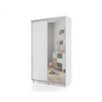 Шкаф-купе PRIME, 140х45х230 Белый с зеркалом