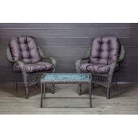 Садовый комплект из искусственного ротанга Мэдисон НЬЮ (Medison NEW) Balcony set с прямоугольным столиком с подушками на сиденье и спинку