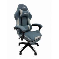 Игровое тканевое кресло WF-6084, с подголовником, металлическим железным каркасом, с подставкой для ног, регулируемыми подлокотниками и регулируемая спинка