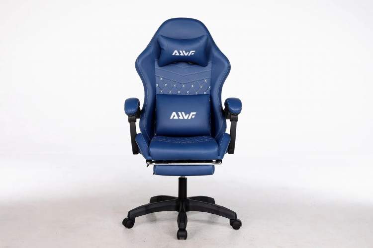 Игровое кожаное кресло WF-6073, с подголовником, металлическим железным каркасом, с подставкой для ног, регулируемыми подлокотниками и регулируемая спинка-4