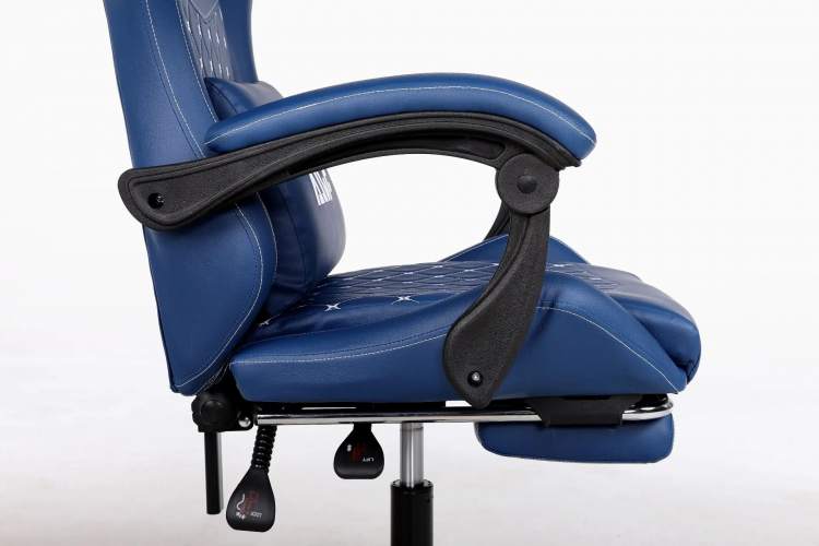 Игровое кожаное кресло WF-6073, с подголовником, металлическим железным каркасом, с подставкой для ног, регулируемыми подлокотниками и регулируемая спинка-8