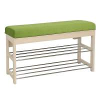 Банкетка  Грейс  (Дуб шампань, ткань Verona Apple Green) Вис