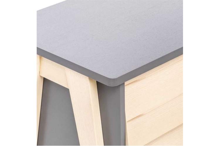 Тумбочка  Сканди  2 ящ. (Натуральное дерево/серый ясень)-4