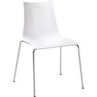 Стул пластиковый Zebra Antishock 4 Legs Scab Design хром, белый