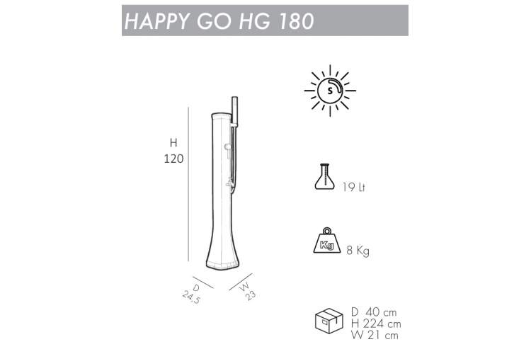 Душ солнечный для ног Happy Go HG 180 Arkema антрацит-1