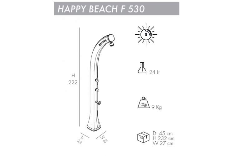 Душ солнечный Happy Beach F 530 Arkema белый-1