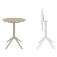 Стол пластиковый складной Sky Folding Table Ø60 Siesta Contract бежевый