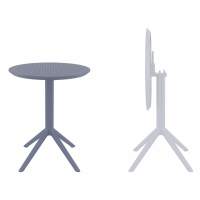 Стол пластиковый складной Sky Folding Table Ø60 Siesta Contract темно-серый
