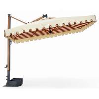 Зонт профессиональный 3х3 м с подсветкой Galileo Wood Light Scolaro имитация ироко, бордовый, бежевый