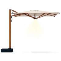 Зонт профессиональный 2.9х2.9 м с подсветкой Astro Timber Light Scolaro имитация ироко, слоновая кость