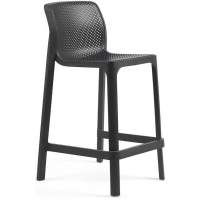 Стул пластиковый полубарный Net Stool Mini Nardi антрацит