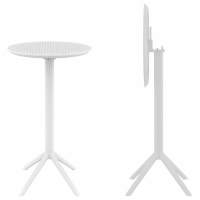 Стол пластиковый барный складной Sky Folding Bar Table 60 Siesta Contract белый
