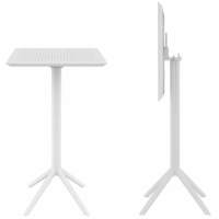 Стол пластиковый барный складной Sky Folding Bar Table 60 Siesta Contract белый