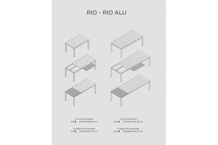 Стол пластиковый раздвижной Rio 140 Extensibile Nardi тортора-3