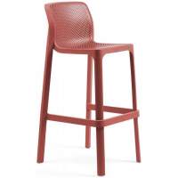 Стул пластиковый барный Net Stool Nardi коралловый пластиковый