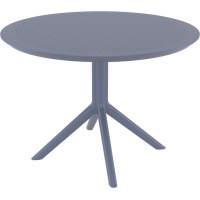 Стол пластиковый Sky Table Ø105 Siesta Contract темно-серый