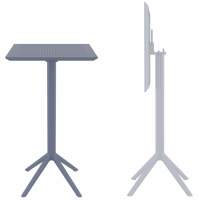 Стол пластиковый барный складной Sky Folding Bar Table 60 Siesta Contract темно-серый