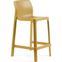 Барный стул Стул пластиковый полубарный Net Stool Mini Nardi горчичный