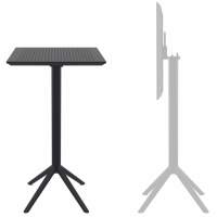 Стол пластиковый барный складной Sky Folding Bar Table 60 Siesta Contract черный