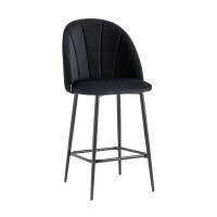 Стул полубарный Логан велюр черный STOOL GROUP
