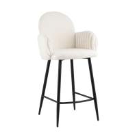 Стул полубарный Wave Stripes букле белый STOOL GROUP