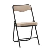 Стул складной Джонни велюр велютто бежевый каркас черный матовый STOOL GROUP