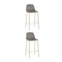 Барный стул Стул барный Валенсия SN велюр серый золотые ножки 2 шт STOOL GROUP