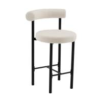 Стул полубарный Флорео букле молочный STOOL GROUP
