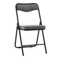 Стул складной Джонни велюр велютто темно-серый каркас черный матовый STOOL GROUP