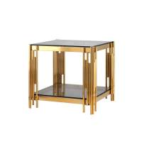Журнальный столик 55*55 ГЭТСБИ золото стекло smoke STOOL GROUP