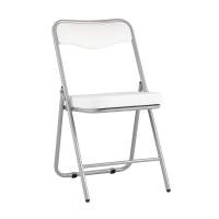 Складной стул Джонни экокожа белый каркас металлик STOOL GROUP