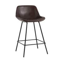 Стул полубарный Деймон экокожа коричневый STOOL GROUP