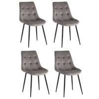 Стул Флекс New велюр светло-серый 4шт. STOOL GROUP