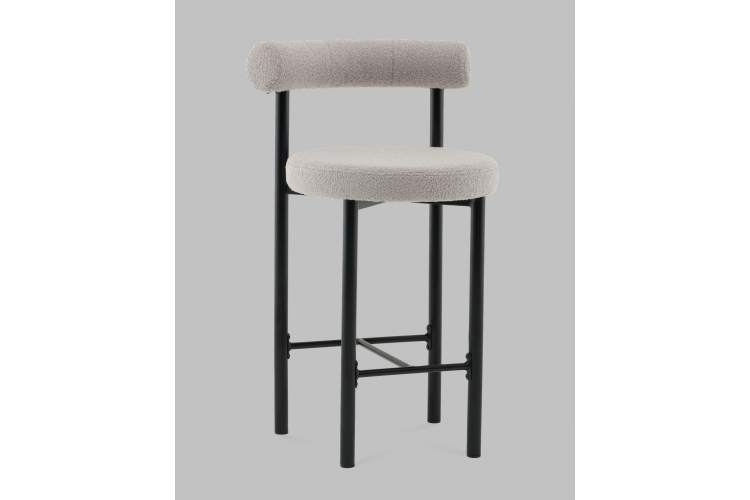 Стул полубарный Флорео букле светло-серый STOOL GROUP-1