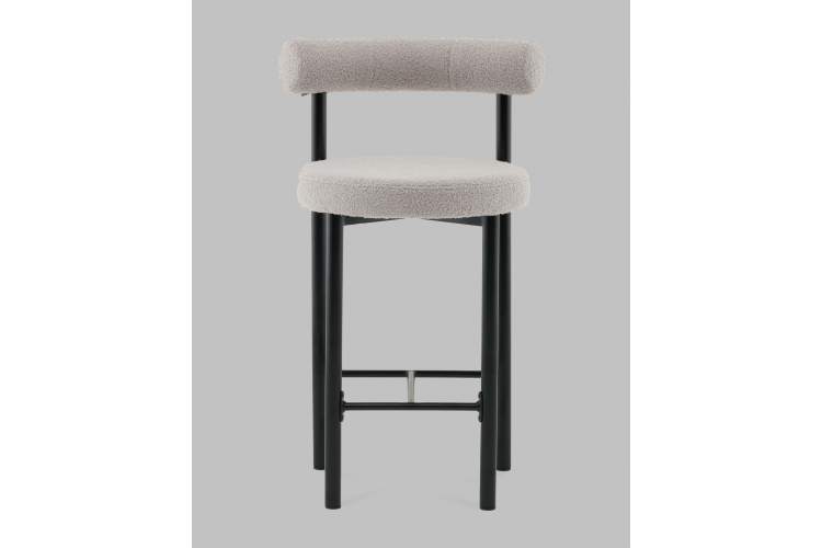 Стул полубарный Флорео букле светло-серый STOOL GROUP-2