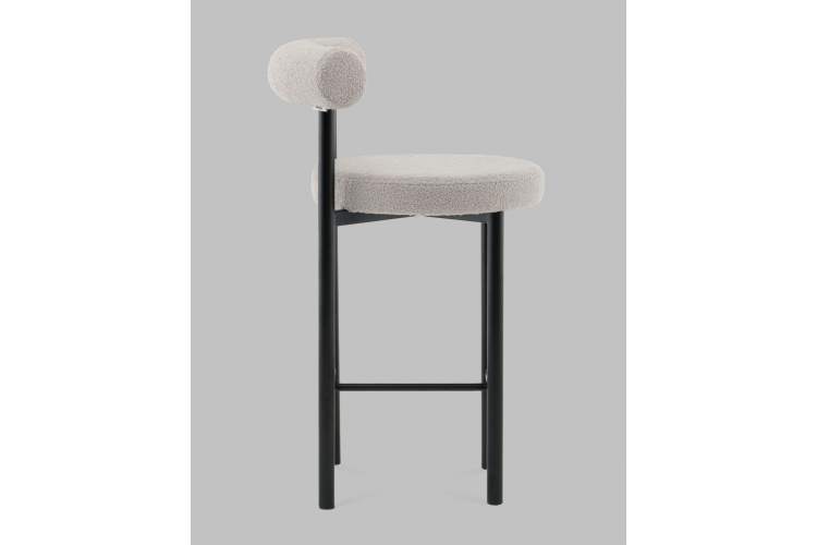 Стул полубарный Флорео букле светло-серый STOOL GROUP-3