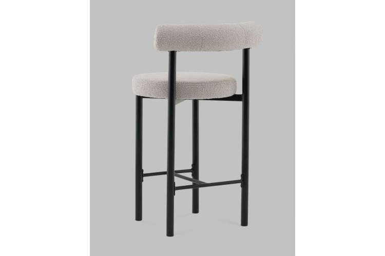 Стул полубарный Флорео букле светло-серый STOOL GROUP-5