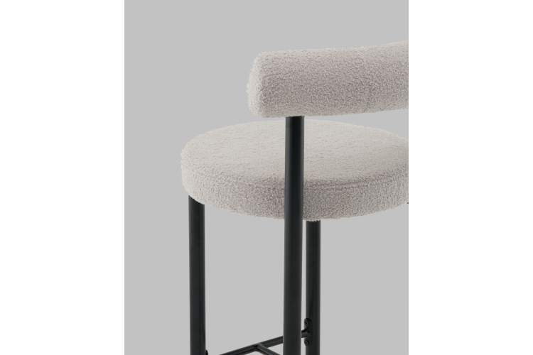 Стул полубарный Флорео букле светло-серый STOOL GROUP-6