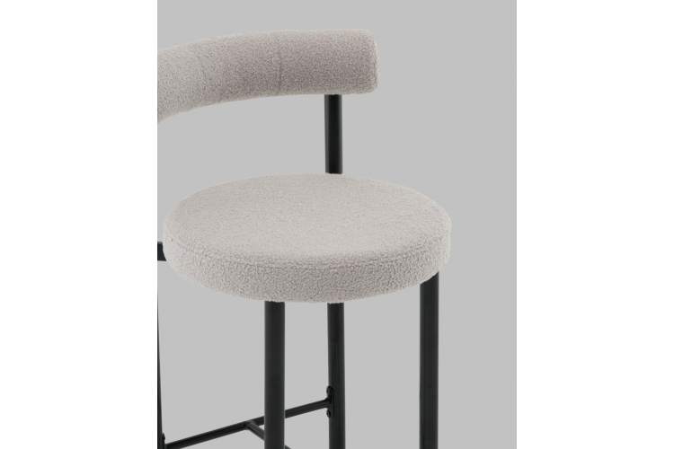 Стул полубарный Флорео букле светло-серый STOOL GROUP-7