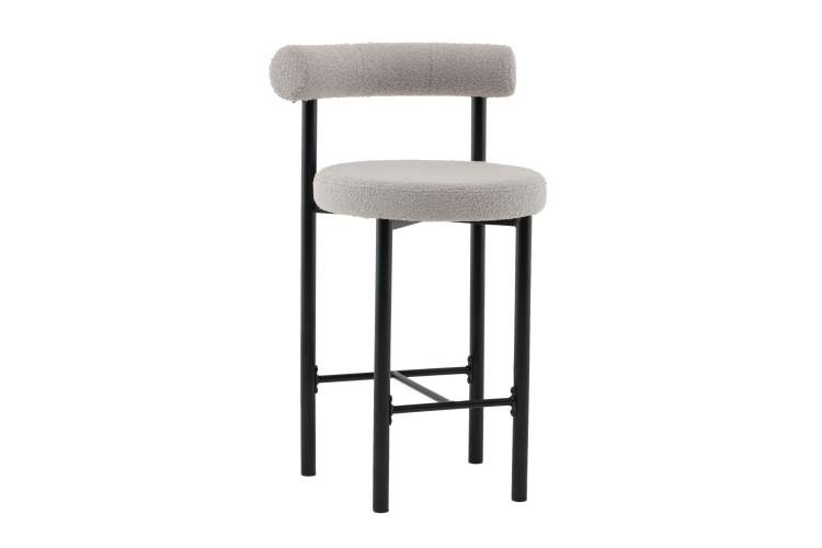 Стул полубарный Флорео букле светло-серый STOOL GROUP