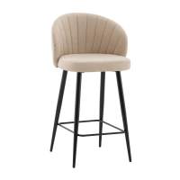 Стул полубарный Ханнингем велюр бежевый STOOL GROUP
