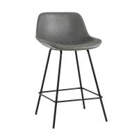 Стул полубарный Деймон экокожа серый STOOL GROUP