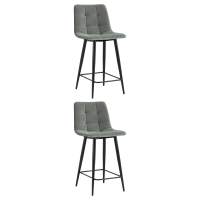 Комплект стульев Стул полубарный Джанго велюр серый 2 шт. STOOL GROUP