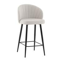 Стул полубарный Ханнингем велюр жемчужный STOOL GROUP