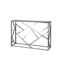 Консоль АРТ ДЕКО 115*30 стекло smoke сталь тёмный хром STOOL GROUP