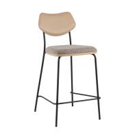 Стул полубарный Casey серо-коричневый с бежевой экокожей STOOL GROUP