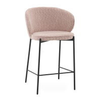 Стул полубарный Тисдейл букле розово-персиковый STOOL GROUP