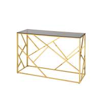Консоль АРТ ДЕКО 120х40 золото стекло smoke STOOL GROUP