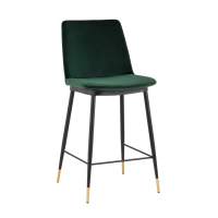 Стул полубарный Мелисса велюр зеленый STOOL GROUP
